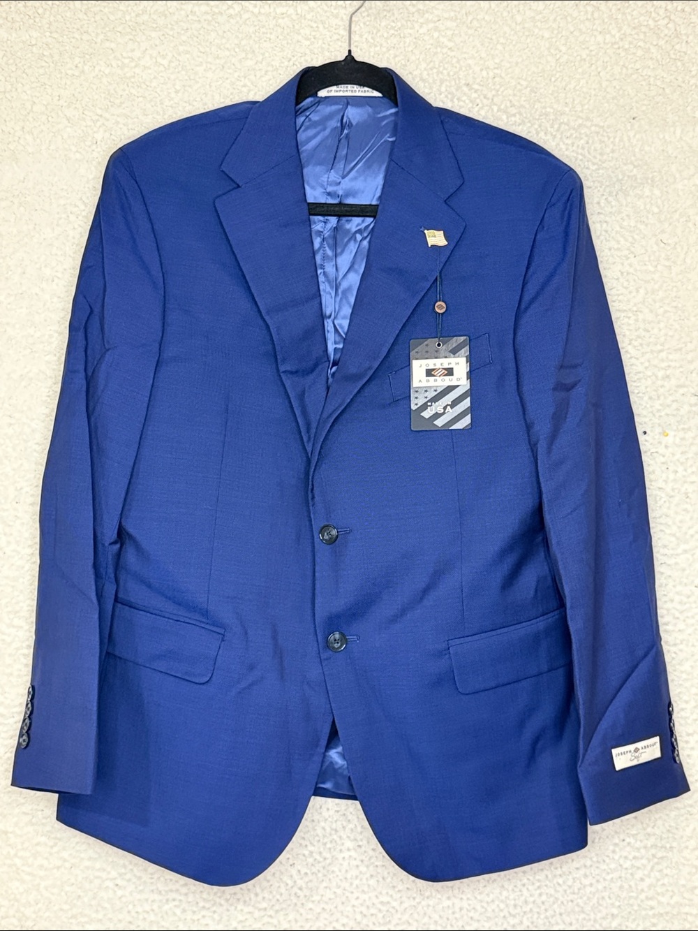 NWT Joseph Abboud Tailored Blue Super 100’s Wool Suit Jacket Blazer 40S